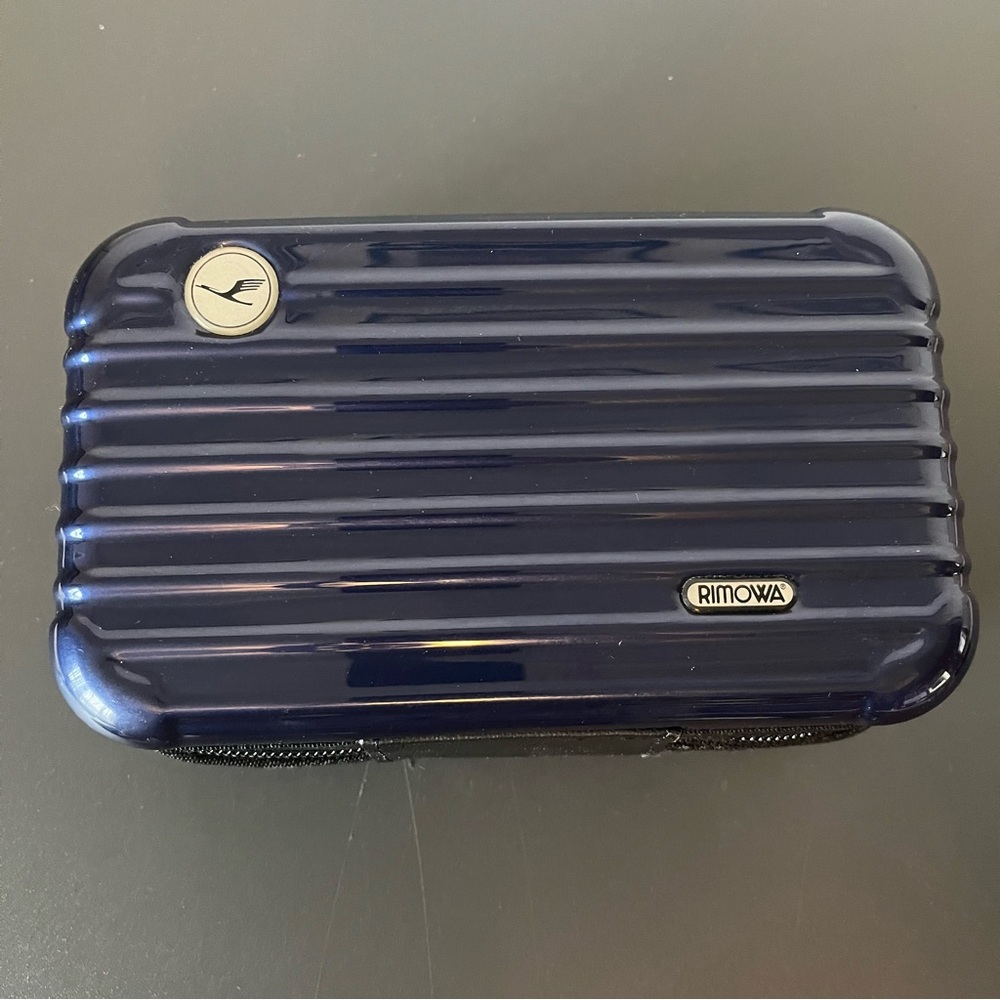 RIMOWA Lufthansa first class toiletries cosmetics amenities case, dark navy blue